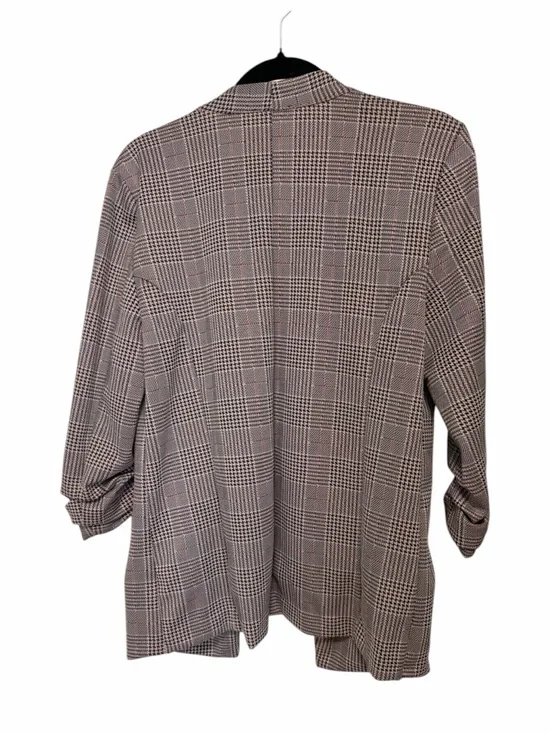 Maurices Gray Plaid Blazer with Pink Accents - Picture 2 of 4